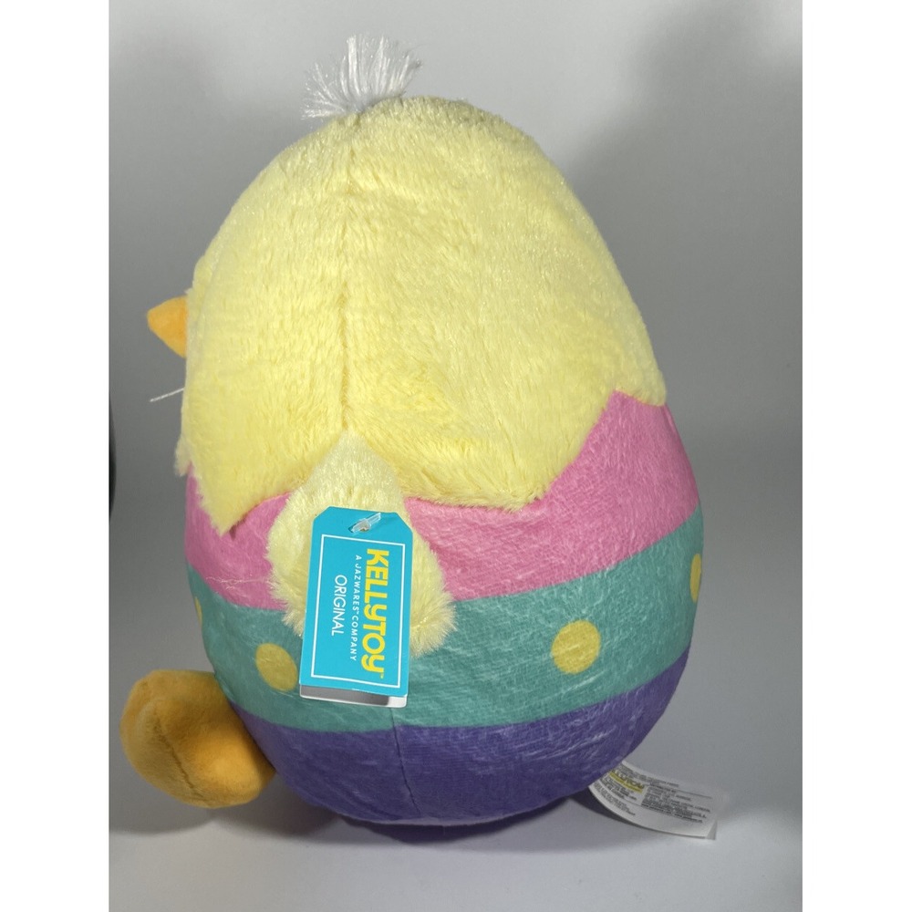 Kellytoy 8 Inch Plush Yellow Easter Egg Chick Multi Color Polka Dot NEW - Picture 6 of 7